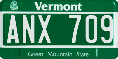 VT license plate ANX709