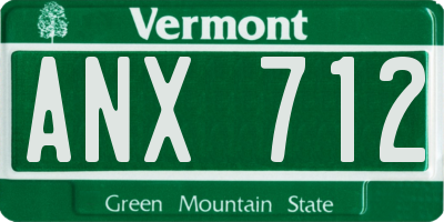 VT license plate ANX712