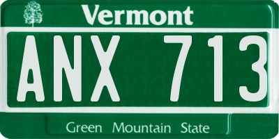VT license plate ANX713