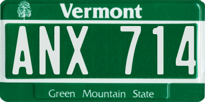 VT license plate ANX714