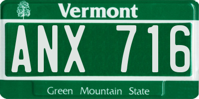VT license plate ANX716