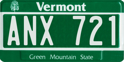 VT license plate ANX721