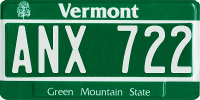 VT license plate ANX722