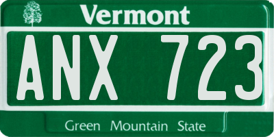 VT license plate ANX723
