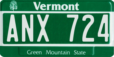 VT license plate ANX724