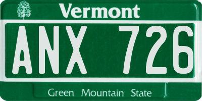VT license plate ANX726