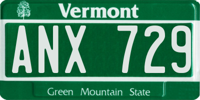 VT license plate ANX729