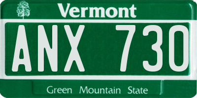 VT license plate ANX730