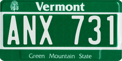 VT license plate ANX731
