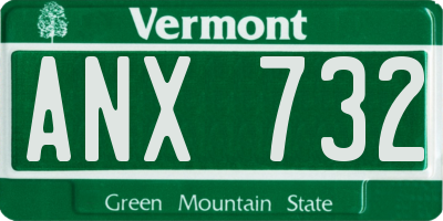 VT license plate ANX732