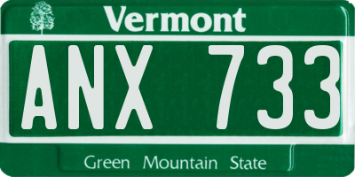 VT license plate ANX733