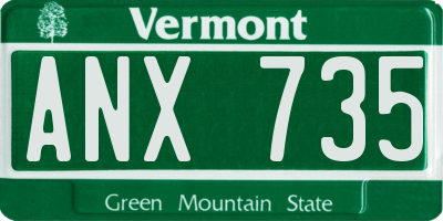 VT license plate ANX735
