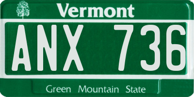 VT license plate ANX736