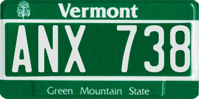 VT license plate ANX738