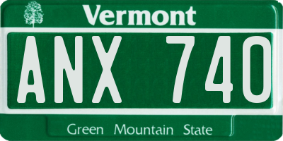 VT license plate ANX740