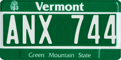 VT license plate ANX744