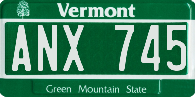 VT license plate ANX745