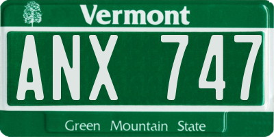 VT license plate ANX747