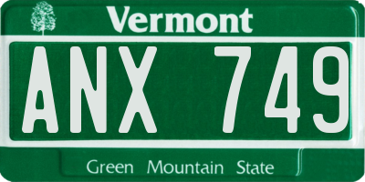 VT license plate ANX749