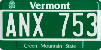 VT license plate ANX753