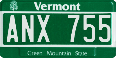 VT license plate ANX755
