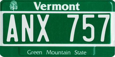 VT license plate ANX757