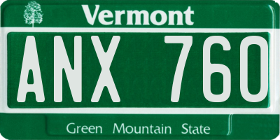 VT license plate ANX760