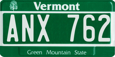 VT license plate ANX762
