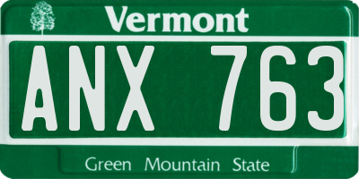 VT license plate ANX763