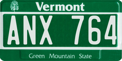VT license plate ANX764