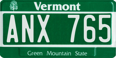 VT license plate ANX765