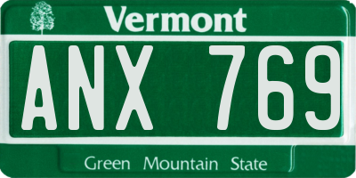 VT license plate ANX769