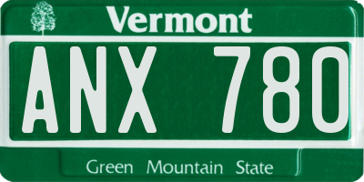 VT license plate ANX780
