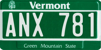 VT license plate ANX781