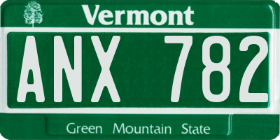 VT license plate ANX782