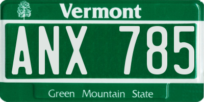 VT license plate ANX785