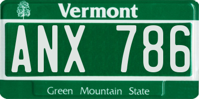 VT license plate ANX786