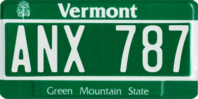 VT license plate ANX787
