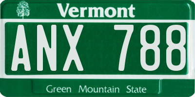 VT license plate ANX788