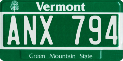 VT license plate ANX794