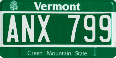 VT license plate ANX799