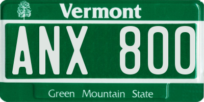 VT license plate ANX800