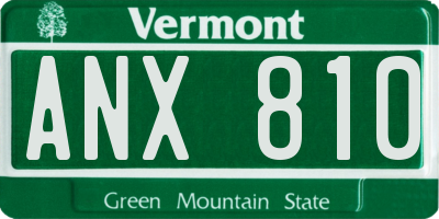 VT license plate ANX810