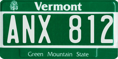 VT license plate ANX812