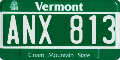 VT license plate ANX813