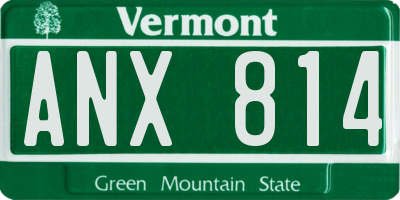 VT license plate ANX814