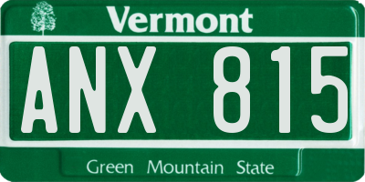 VT license plate ANX815