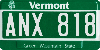 VT license plate ANX818