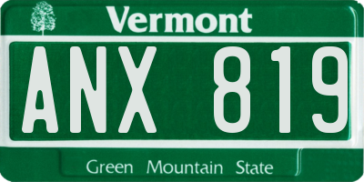 VT license plate ANX819