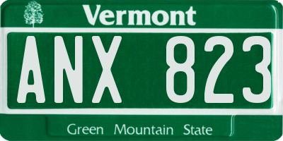 VT license plate ANX823